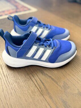 Adidas Fortarun 2.0 Cloudfoam Elastic Lace Shoes (Size 2.5): Blue, As-New